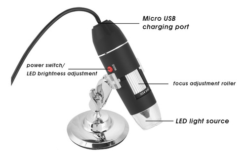 Microscopio Portátil Con Lupa Electrónica 500x Usb Para Port