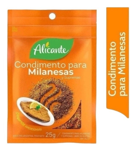 Alicante Condimento Para Milanesas De 25g Pack 10u