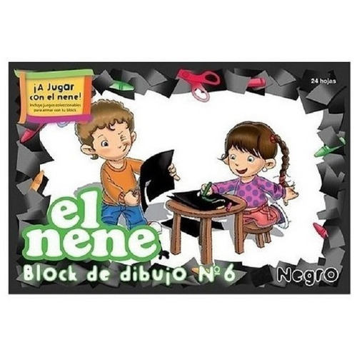 Block De Dibujo El Nene Nº 6 Negro 24 Hojas