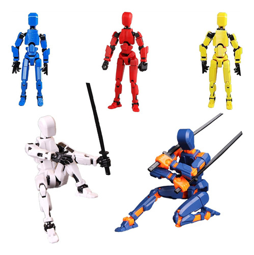 Eonspark 5 Piezas Figura Articulada Dummy 13 Lucky Muñeco Robot Muñecos Dummy 13 Figura -No Armado