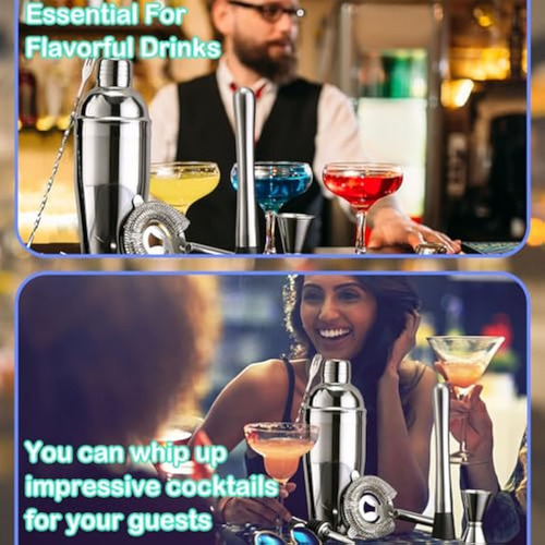 Juego De 7 Cocteleras De 24 Onzas, Kit De Barman