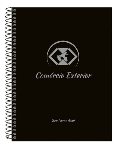 Caderno Universitário Personalizado Profissões Prata 240 F Cor Comércio Exterior