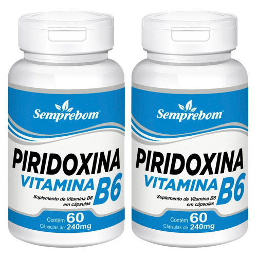 Piridoxina Vitamina B6 - Semprebom - 120 Caps - 240 Mg