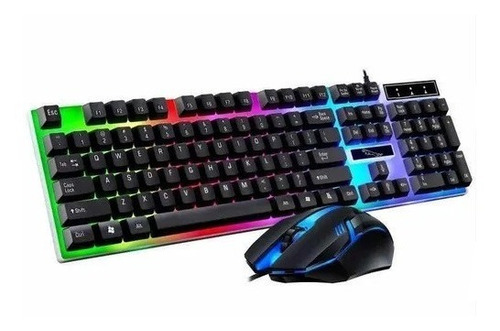 Kit Teclado Y Mouse Gamer Luminoso Luces Led Usb Pc Laptop