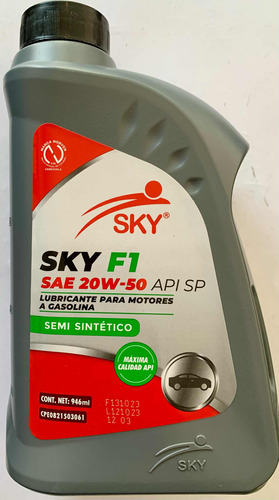Aceite Semi Sintético 20w50 Para Motores Marca Sky
