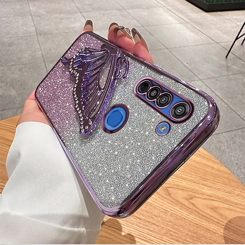 Funda Para Moto G8 Play Power Marco Mariposa Rosa Flash+mica