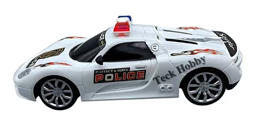 Carro Policia Carrinho Controle Remoto Bateria Recarregável