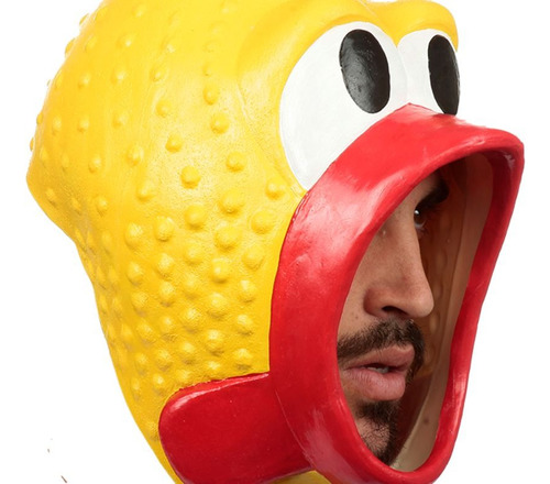 Máscara Látex Chicken Pollo Chillón Juguetón Halloween