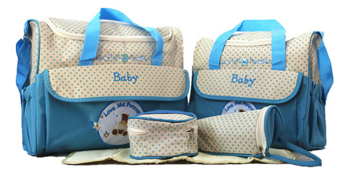 Set 5 Bolsa Pañales Impermeable Grande Maternal 2 Niños Lunc