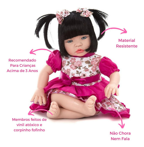 Imagem 6 de 8 de Boneca Tipo Bebê Reborn Baby Kiss Brinquedo Morena E Loira