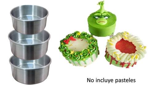  Moldes Altos Pastel Fondant Pan Japones 3 Pzs 26 24 Y 22 Cm