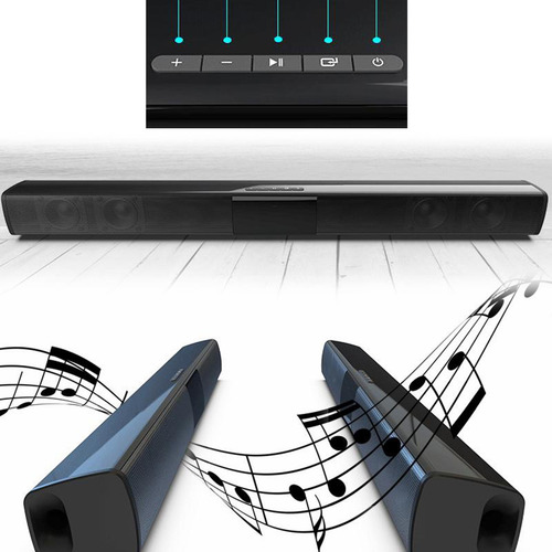 Barra De Sonido Negra Para Tv, Altavoz Inalámbrico Y Con