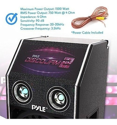 Pyle Disco Jam 2 Bluetooth Activo Powered Sistema De Altavoc