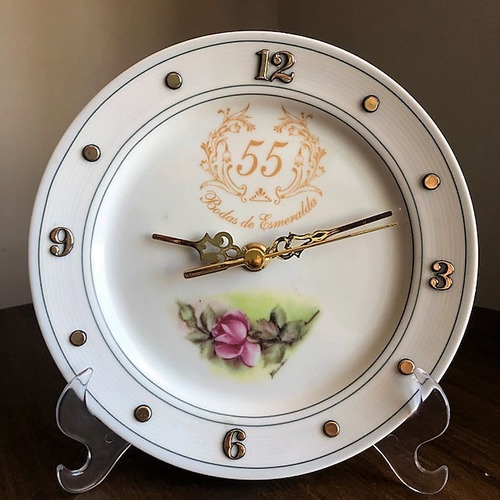 Relógio Bodas De Esmeralda 55 Anos D Casamento 21cm