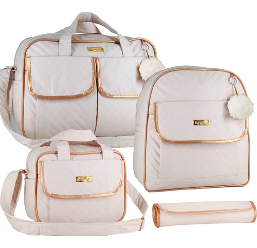 Kit Bolsa Maternidade Com Mochila Menina/menino Cor Creme