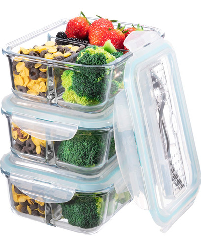 S Salient Glass Meal Prep Containers 3 Compartimento L1v4c