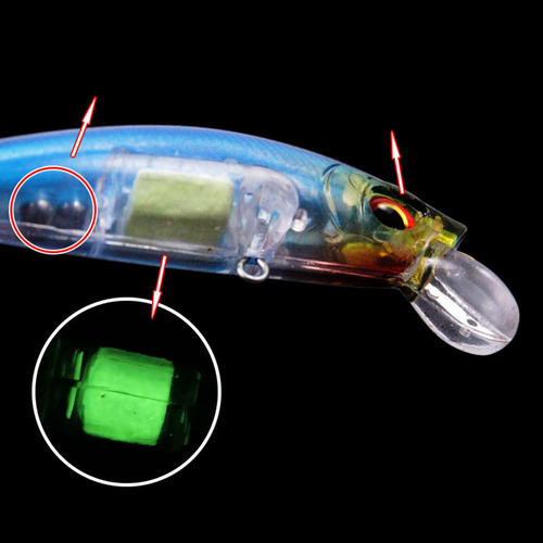 3 Señuelo De Pesca Realista Topwater Hard Espalda Negra
