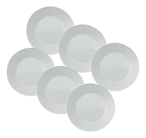 Kit 6 Pratos De Jantar Rasos Nadir Opaline Saturno Vidro