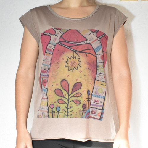 Lote Remera Manga Corta + Musculosa Mujer, Estampado