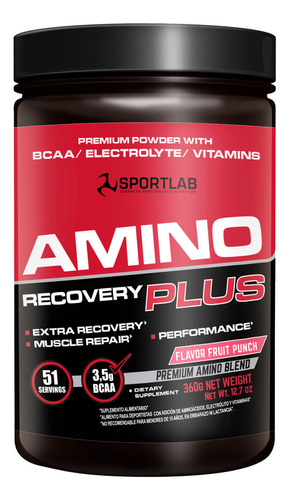 New Amino Recovery Plus 357gr Fruit Punch, Sl Sabor Fruit Punch