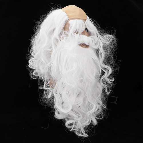 Set De Peluca Y Barba De Pelo Facial Falso, Disfraz Rizado S