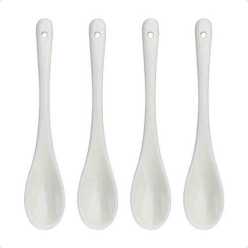 Set X50 Cucharitas Ceramica Blanca Souvenir Postres Cafe Te