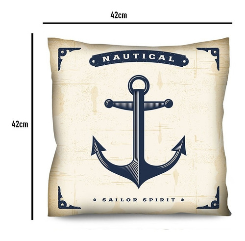 Imagem 7 de 8 de Kit 4 Capas De Almofada Náutica Marinheiro 42x42cm R2