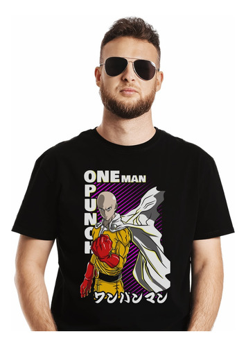 Polera One Punch Man Saitama Con Capa Anime Impresión Direct