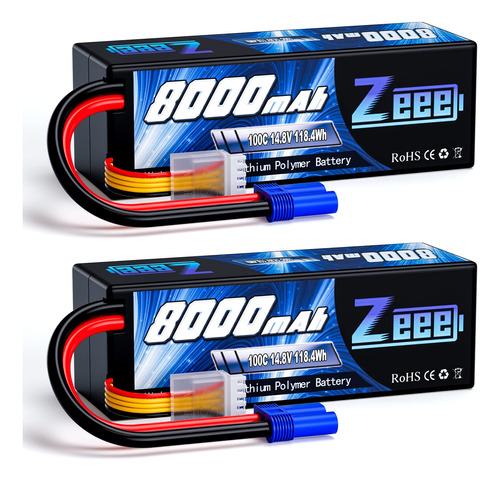 Zeee Batera Lipo 4s 8000mah 14.8v 100c Con Conector Ec5, Bat