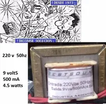 Comprar Transformador 9 Volt Volt  500 Mamper