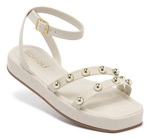 Sandália Flat Feminina Papete Confort Brilho Flatform Moda - R$ 65,9