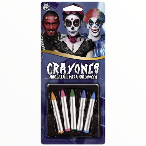 Maquillaje Rostro En Crayones De Colores Disfraz Para Fiesta
