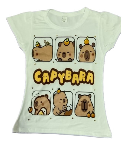 Conjunto Playera Y Short De Capibara Vacaciones Rosa Chicle M