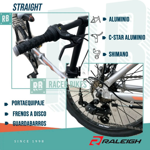 Mountain bike Raleigh Mojave 2.0 2021 R29 21" 21v frenos de disco mecánico cambios Shimano color negro/rojo