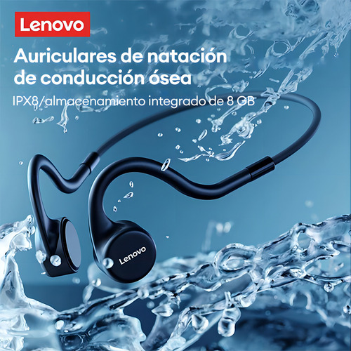 Auriculares Impermeables Deportivos D Conduccion Osea Lenovo Negro