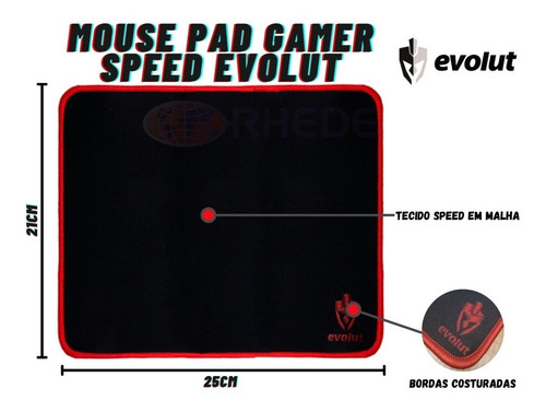 Mousepad Gamer Suavidade E Precisão Evolut Eg401 Chega Hj Sp Cor Preto
