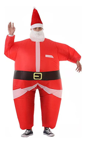 Disfraz Inflable De Cosplay Navideño De Papá Noel Para Adult