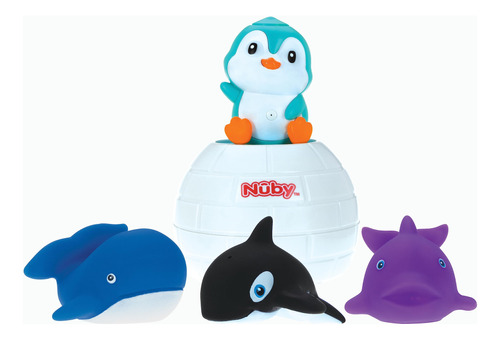 Nuby Pop -up Penguin Bath Toy Con Squirters De 3 Baños - Jug