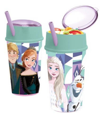 Vaso Infantil Porta Snack Para Niños Con Sorbete Frozen