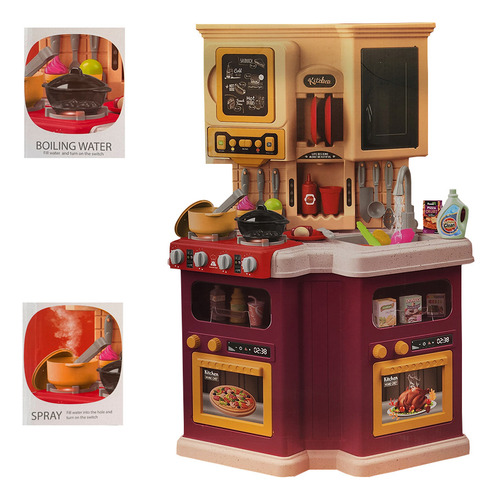 Cocinita Talented Chef 922-139 Con Luz Y Sonido Guinda 77 Pz