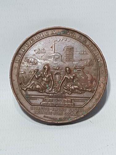 Antigua Medalla E. Castro Gob Bs As 1868 Bronce Mag 57069