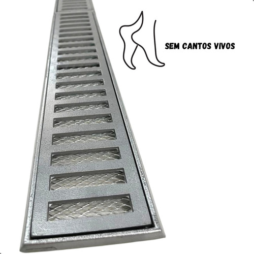 Ralo Grelha Linear 10x100 Aluminio (2 Pçs 10x50) C/ Tela Ant