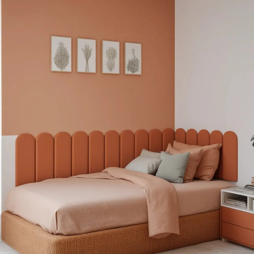 Kit 15 Cabeceira Modular Cama Box Nuvem 45x20 Em L Cor Terracota