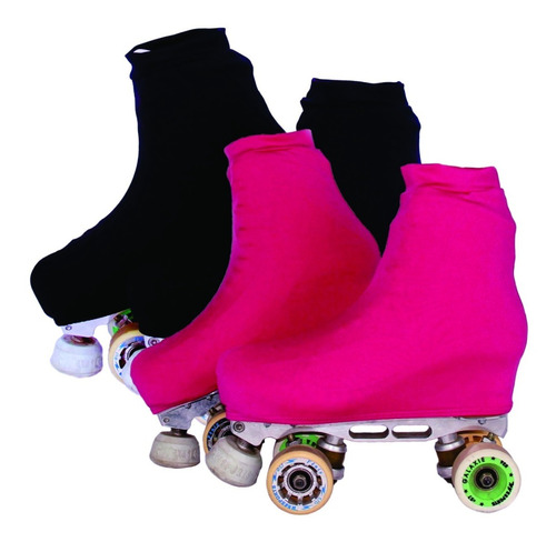 Polainas Cobre Patins Kit 2 Pares - Preta E Pink