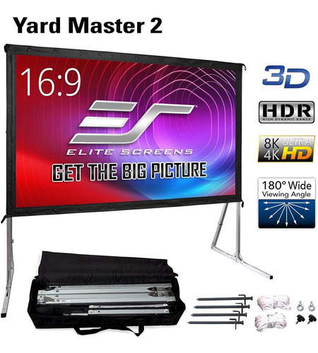 Imagen 2 de 7 de Pantalla Para Proyector Al Aire Libre Con Soporte 16:9 8k...