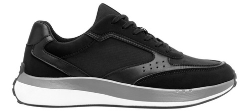 Tenis Sneaker Casual Flexi Hombre Ligero Negro - 413901
