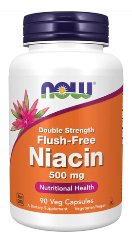 Niacina 500mg Free Flush Vitamina B3 Americana Sin Gluten