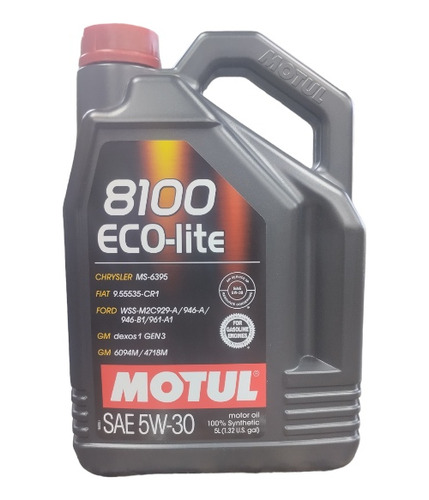 Aceite Motul 8100 Eco-lite 5w30 Full Sintético 5litros 