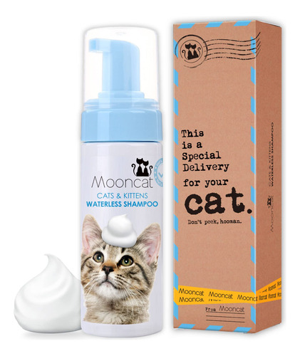 Mooncat Champu Para Gatos Sin Agua, Champu Seco Seguro Para