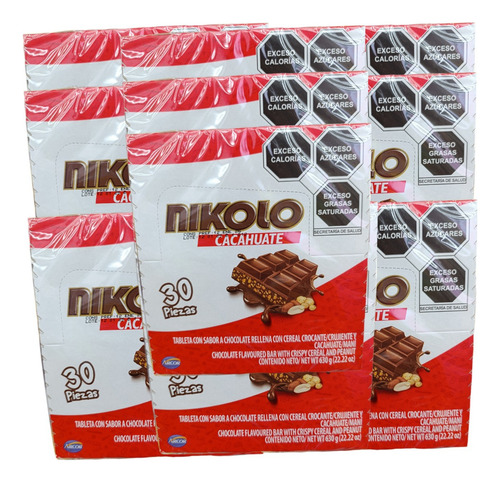 Chocolate Con Cereal Y Cacahuate Mani 360 Pz Nikolo